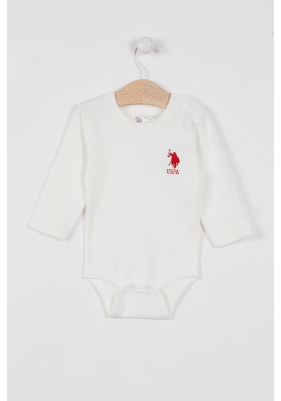 U.S. Polo Assn. U.S. Polo Assn Lisanslı Krem Kız Bebek Uzun Kol Body Zıbın Krem