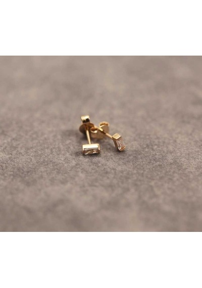 Reis Kuyumculuk T304 Swarovski Taşlı Baget  Küpe Altın  Küpe