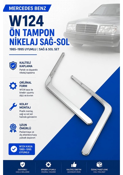 Mercedes W124 Ön Tampon Nikelaj Takımı Sağ-sol