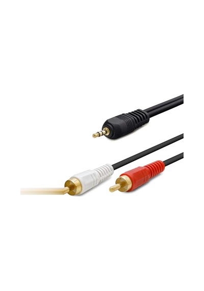 3.5 Mm To 2rca Kablo 2lıne Gold 10m Siyah Hdx1006 Diğer