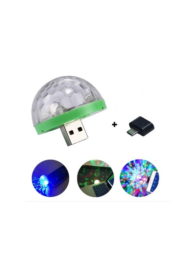 Sese Duyarlı Mini Sihirli Disko Topu 4W LED Usb Andoid Mikrofon U