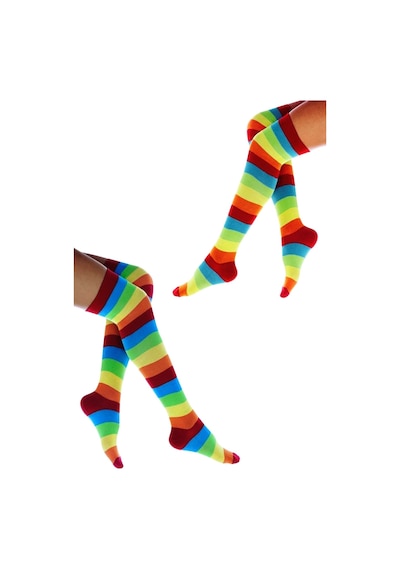 Kral Socks Kadın Dizüstü Çorap 2 Çift Düz Çizgili Pamuklu Dizüstü Siyah