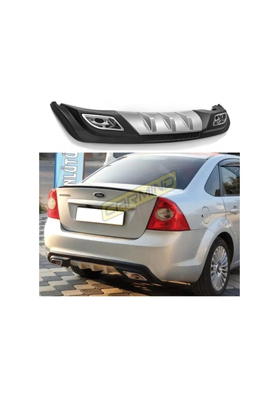 Ford Focus Çift Egzoz Görünümlü Difüzör Gri 2005-2011