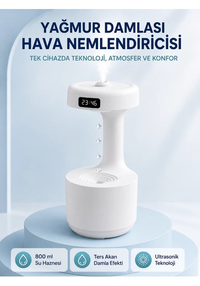 Yerçekimi Su Damlası Hava Nemlendirici 800 Ml Ultrasonik Aroma Difüzör