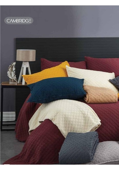 Ceyline Stonewashed Yatak Örtüsü Çk Cambridge Akdeniz Rasp Berry Mor