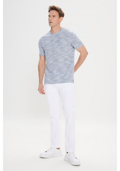 AC&Co / Altınyıldız Classics Erkek Mavı Slim Fit Dar Kesim Bisiklet Yaka Pamuklu Jakarlı Tişört Mavi AC&Co / Altınyıldız Classics Erkek Mavı Slim Fit Dar Kesim Bisiklet Yaka Pamuklu Jakarlı Tişört Mavi