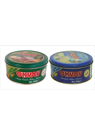 Okyay Vanilyalı Teneke Helva 840 G + Fıstıklı Teneke Helva 840 G