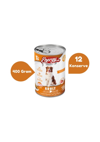 Energy Kuzu Etli Konserve Yetişkin Köpek Maması 12 x 400 G