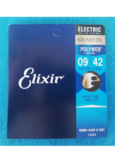 Elektro gitar teli Elixir SUPER LIGHT POLYWEB 09/42
