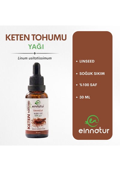 Keten Tohumu Yağı, 30 Ml, %100 Saf Linseed Oil, Soğuk Sıkım