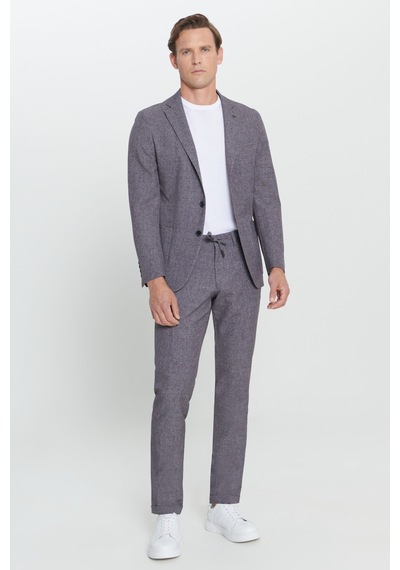 AC&Co / Altınyıldız Classics Erkek Siyah-füme Slim Fit Dar Kesim Mono Yaka Seyahat Çantalı Desenli Takım Elbise Siyah - Füme AC&Co / Altınyıldız Classics Erkek Siyah-füme Slim Fit Dar Kesim Mono Yaka Seyahat Çantalı Desenli Takım Elbise Siyah - Füme