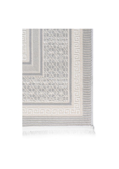 Badelya Home Gri 7109 Modern Desen Doğal Taban Saçaklı Salon Koridor Mutfak Çocuk Oturma Odası Halısı Yolluk 7109-gri