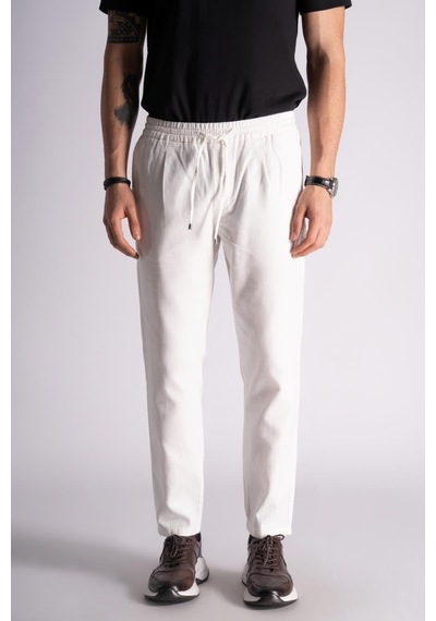 Slim Fit Jogger Bel Pantolon Ekru Ekru