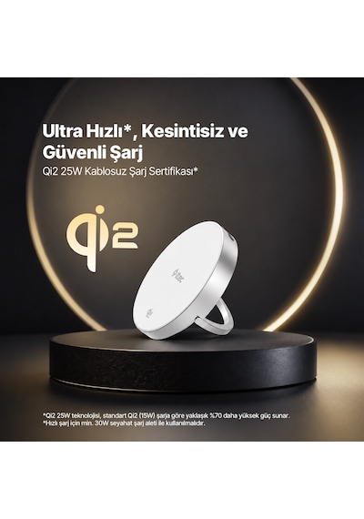 Ttec Aircharger Pro 2 Bliss Qi2.2/magsafe Özellikli 25w iPhone Uyumlu/android Stantlı Kablosuz Hızlı Şarj A Beyaz