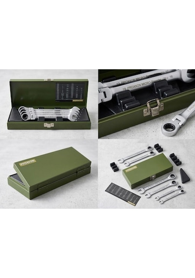 Proxxon 23068 7 Parça Mafsallı Cırcırlı Kombine Anahtar Takımı Microspeeder Profesyonel Set