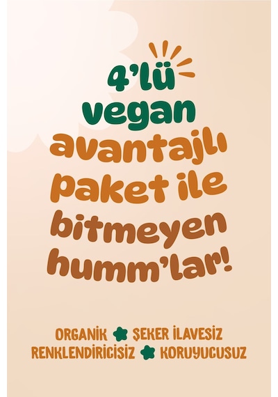 Hummorganic Organik Vegan Puf & Glutensiz Kek Atıştırmalık Paketi - 4 adet (4 çeşit)