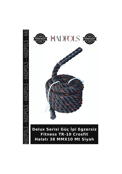 Delux Serisi Güç İpi Egzersiz Fitness Tr-10 Crosfit Halatı 38 Mmx10 Mt Siyah
