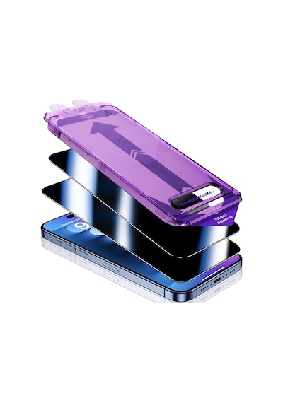 Apple Uyumlu iPhone 15 Hayalet Cam Ekran Koruyucu Otomatik Hizalamalı