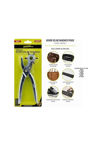 Şahin Tools Şht-271 Kemer Delme Makinesi Pense 6 Diş Metal - 6'li Paket Diğer