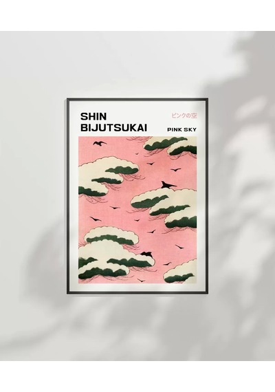 Çerçevesiz Poster Shin Bijutsukai Pembe Gökyüzü