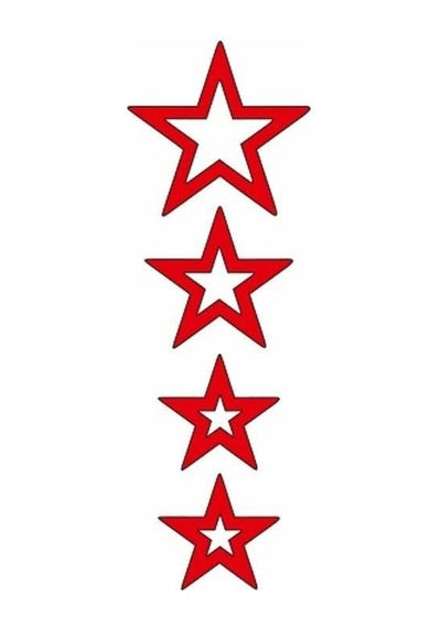 Cg Kırmızı Yıldızlı Çamurluk Üst Sticker Standart