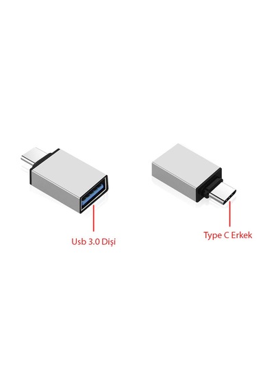 Type C Otg - Type C Usb 3.0 Çevirici 2'li Set Type C Usb 3.0 Çevirici