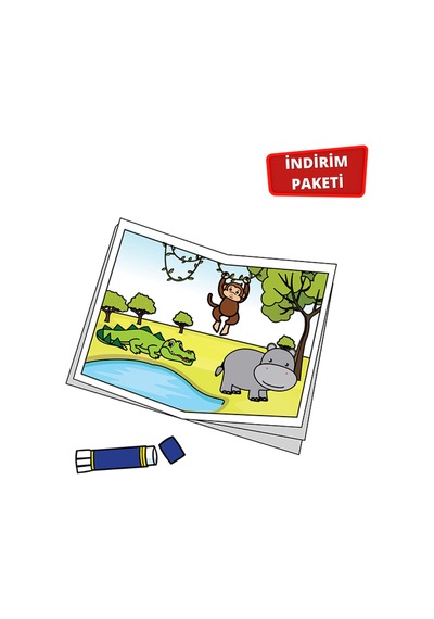 12-24 Ay Cırt Cırtlı Etkinlik Kitabı Ve Kes Boya Yapıştır Hayvanlar