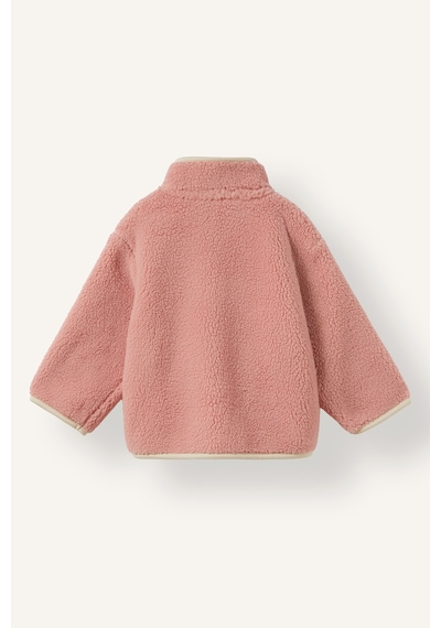 Defacto Dik Yaka Fermuarlı Cepli Pelüş Hırka Kız Bebek H9006a526aupn243 Pembe-pn243