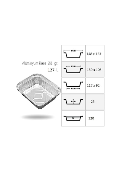 Alüminyum Kase 250 Gr 100 Adet