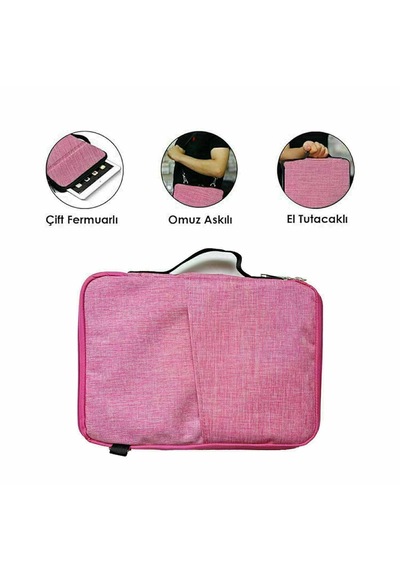 Microcase Samsung Active 4 Pro / Active 5 Pro 10.1'' İle Uyumlu Tablet Çanta+türkçe Bluetooth Klavye +mouse+ Standı - Pembe Al8127 Diğer