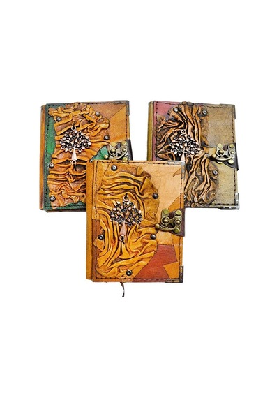 Deri Defter / Naturel - S
