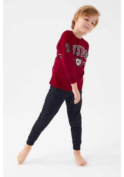 U.S. Polo Assn. U.s. Polo Assn Bordo Erkek Çocuk Pijama Takım Bordo