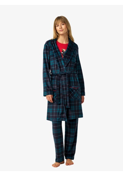 Blackspade Kadın Polar Sabahlık 52256 - Ekose Desenli