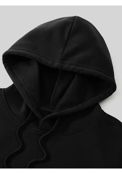 Nevermind Unisex Oversize Hoodie Gold Japonca Yazı Baskılı Minimalist Kapüş Siyah