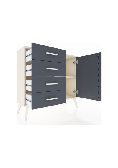 Arges Şifonyer Tek Raflı 4 Çekmeceli Tek Kapaklı 88x30x80 Aytaşı-antrasit Antrasit Arges Şifonyer Tek Raflı 4 Çekmeceli Tek Kapaklı 88x30x80 Aytaşı-antrasit Antrasit