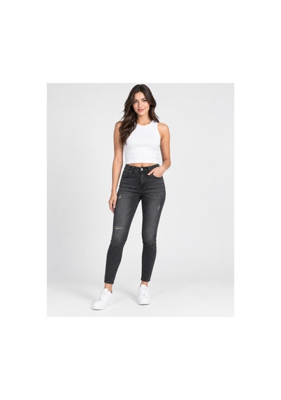 Nova Earth Art Antrasit Az Yırtıklı Skinny Jean Pantolon 31