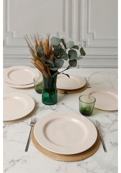 Keramika Krem Assos Servis Tabağı 28 Cm 6 Adet 030 Krem