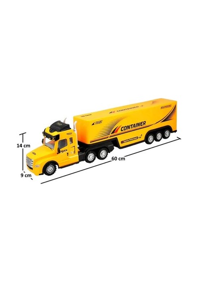 Ctoy Uzaktan Kumandalı Sarı Tır Ve Römork 1:36 Ölçek 27 Mhz Direksiyon Kumandalı Rc Truck