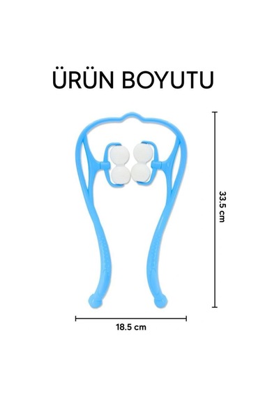 Boyun Bacak Ayak Bel Masaj Aleti Çok Fonksiyonlu Manuel 4 Tekerlekli - Mavi Crchmgo