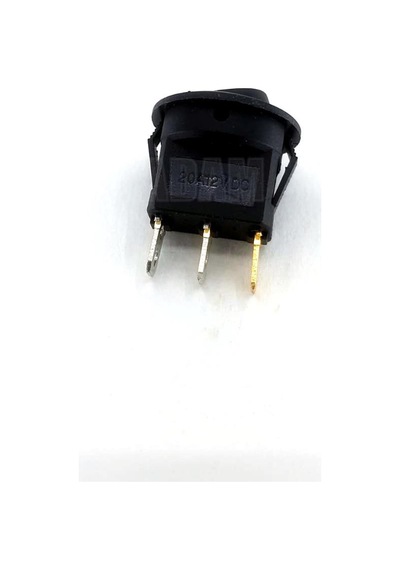12v Mini Yuvarlak Anahtar 1-0-2 Siyah Rocker Switch