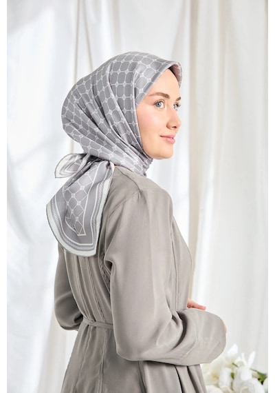 Silk Home %100 Twill İpek Eşarp S539 Gümüş
