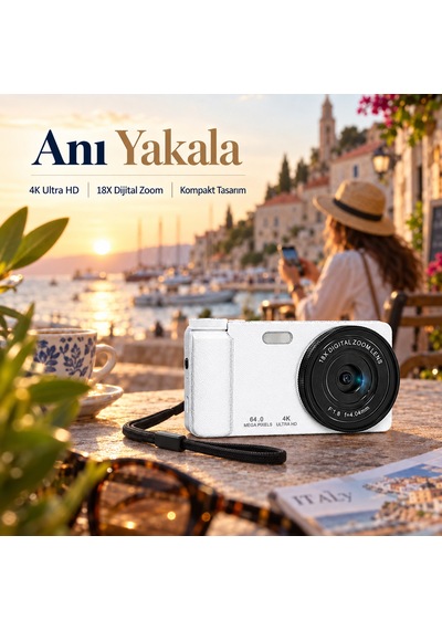 MKN02 4K Ultra HD Dijital Fotoğraf Makinesi Döner Ekranlı Kompakt Kamera-1732