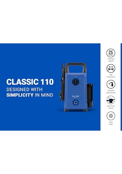 Classic Yüksek Basınçlı Yıkama Makinesi 110 Bar - Teraslar, Arabalar Ve Dış Mekan Temizliği İçin Kullanımı Kolay 1400 W