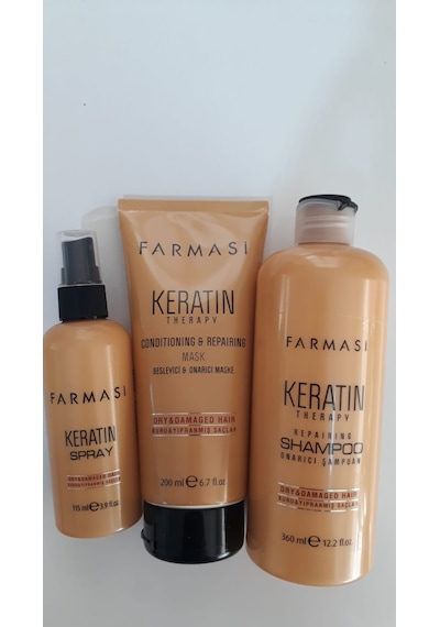 Farmasi Keratin Therapy Şampuan 360 ML + Keratin Sprey 115 ML + Saç Maskesi 200 ML +