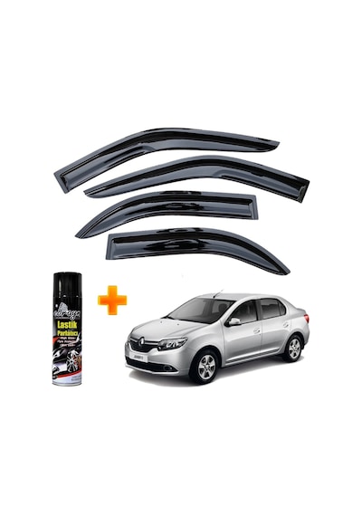Renault Symbol Mügen Cam Rüzgarlığı 2013-2020 Arası 4 Lü Takım +500ml Lastik Parlatıcı