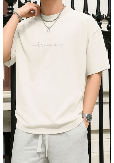 Dream Baskılı Unisex Tshırt 3q1 BEYAZ