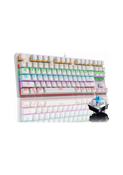 Leaven K550 Kablolu Türkçe Klavye Led Rgb 87 Tuşlu Switch Renk Seçeneği Gökkuşağı Renler Mekanik Oyuncu Işıkl Diğer