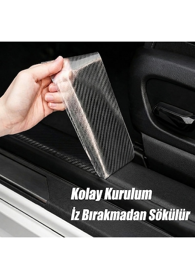 Kapı Eşiği Tampon Bagaj Koruma Folyosu Karbon Folyo 5cmx5m Şeffaf