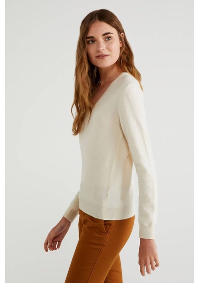 United Colors of Benetton Bn V Yaka Merino Kazak Gri Melanj