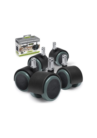 Lexroo Cb680 5,1 Cm Zemin Koruma Lastik Büro Sandalyesi Caster Wheels Standart Stem Size - Siyah/gri Siyah - Gri